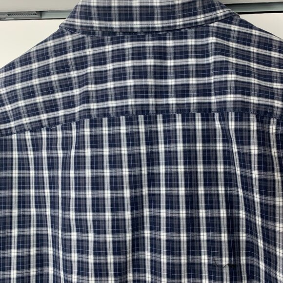 Banana Republic Men’s XL Blue,Grey & White Checked Long Sleeve 100% Cotton Shirt - Picture 6 of 16